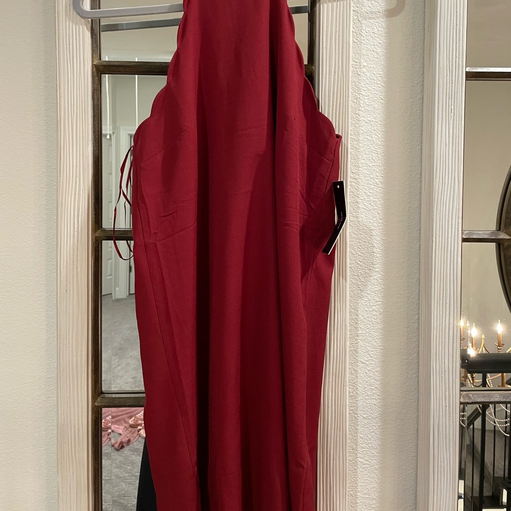 Maroon Lulus Scalloped Shift Dress